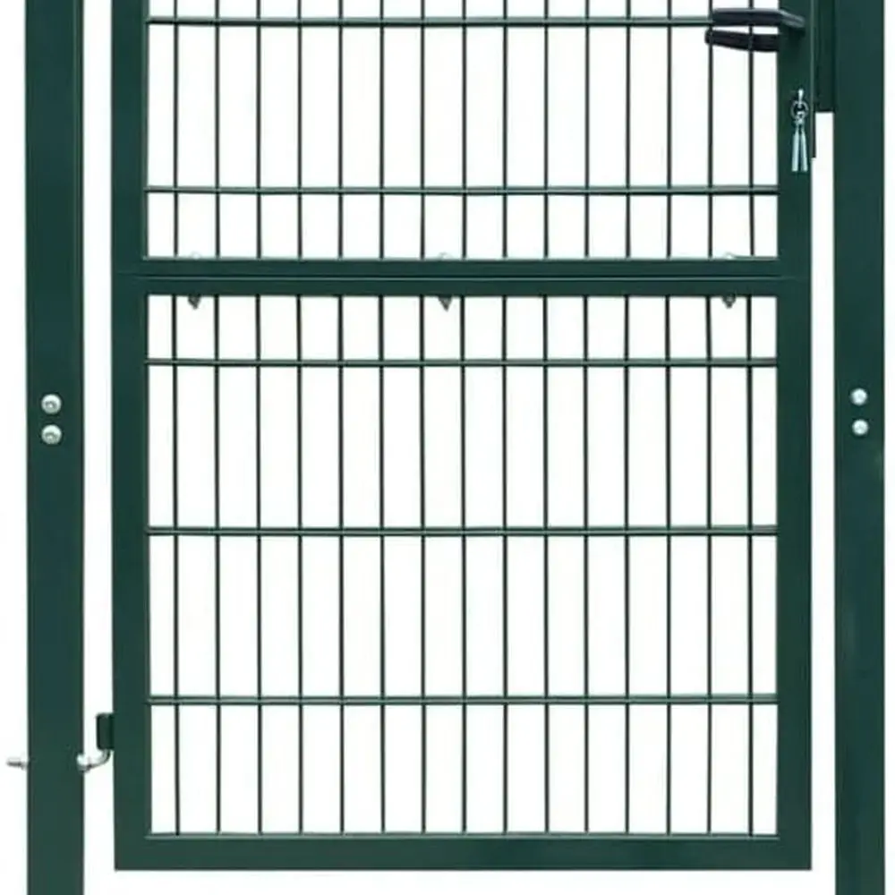 

Прочные стальные садовые ворота 41,7x74,8 дюйма, зеленые, с порошковым покрытием, петлями и замком для наружных помещений.