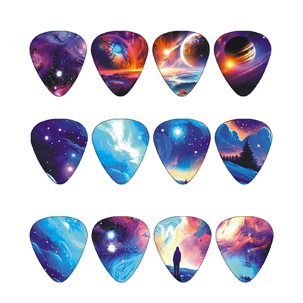 New 12pcs/set  0.46/0.71/1.0Mm Guitar Paddles Cartoon Couples Acoustic Guitar Picks Musical Instrument Accessories Pick Guitar