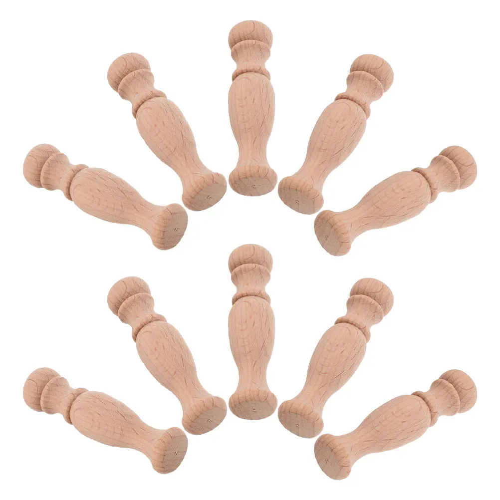 

10pcs Craft Shaft Solid Furniture Baluster Replacement Wood Hand Carved Unfinished Furniture Pillar Diy Roman Column Baluster