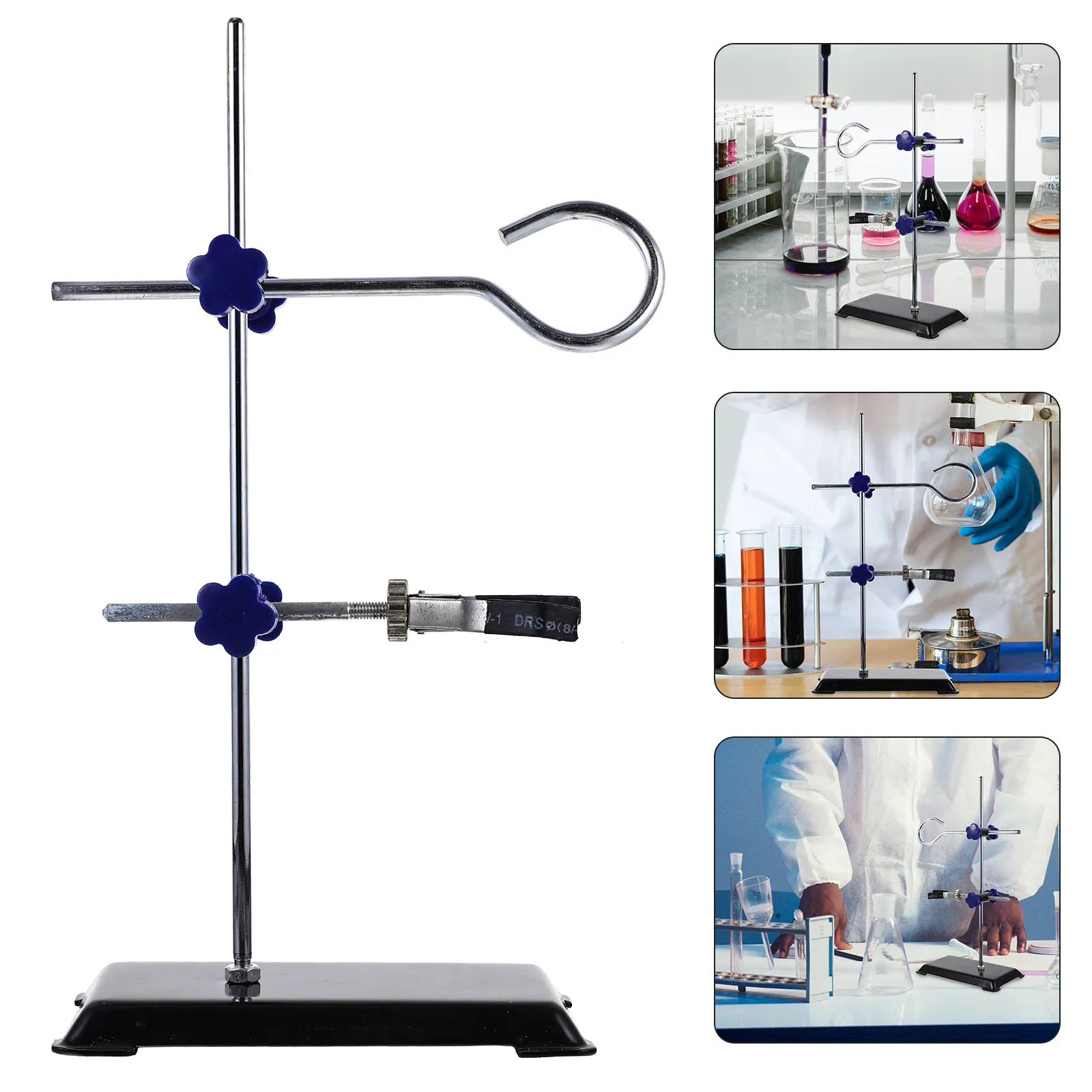1Pcs Mini Laboratory Retort Stand Iron Frame Rust Resistant Portable Support Stand Platform for Lab Use Miniature Iron Frame