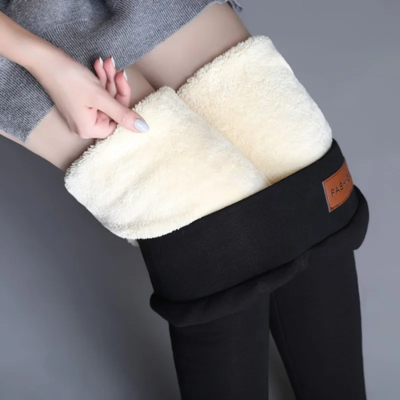 

Autumn and Winter Fleece Wool Legging Pants Women High Waist S-6XL Pencil Pants Women New Plus Velvet Warm Trousers Casual 28656