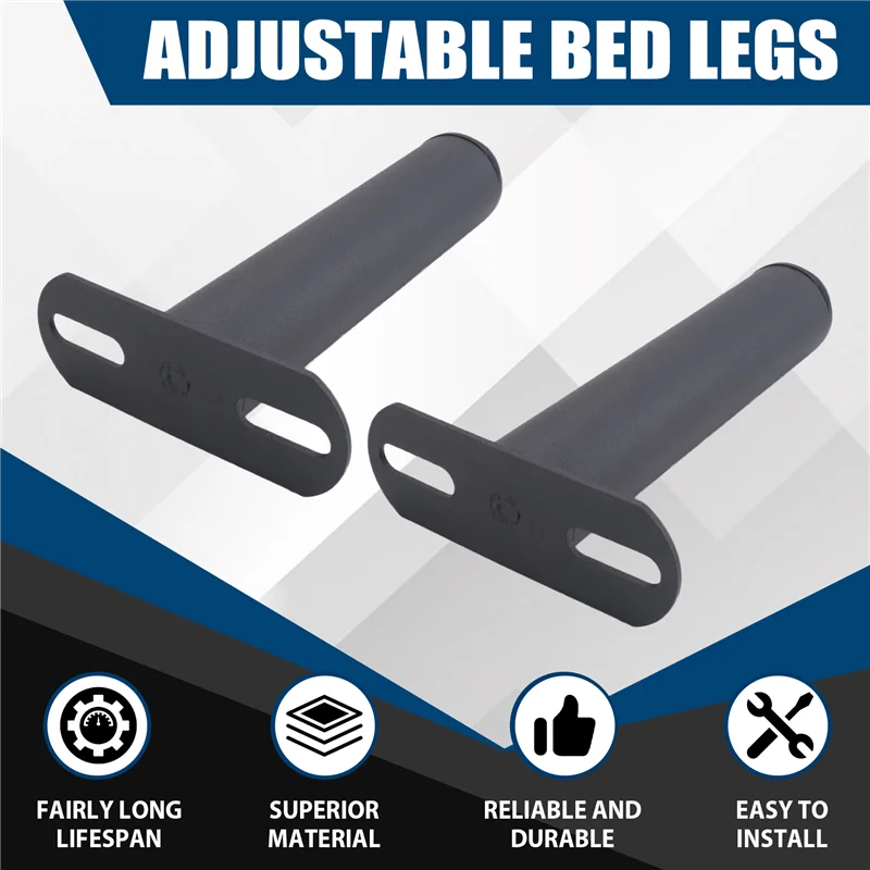 

L72A-2PCS Adjustable Metal Bed Frame Support Legs Bed Frame Center Slats Heavy Support Leg Replacement Parts (7-13.5Inch)
