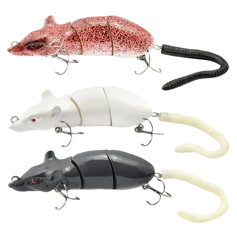 

Swimming Baits Mouse Saltwater Basses Trebles Hook Jointed Fishing Baits