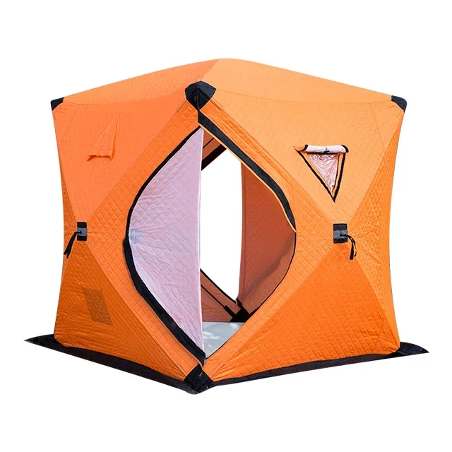 Winter Fishing Tent Hot Sale 4 Person Tents Winter Glamping Outdoor Carp Cube Tent Sauna Oem Ice Fishing