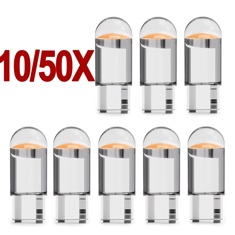 10/50 Шт. COB T10 W5W 194 168 Белый Автомобильный Светодиодный Сигнальный Светильник 12 В Освещение Номерного Знака Универсал...