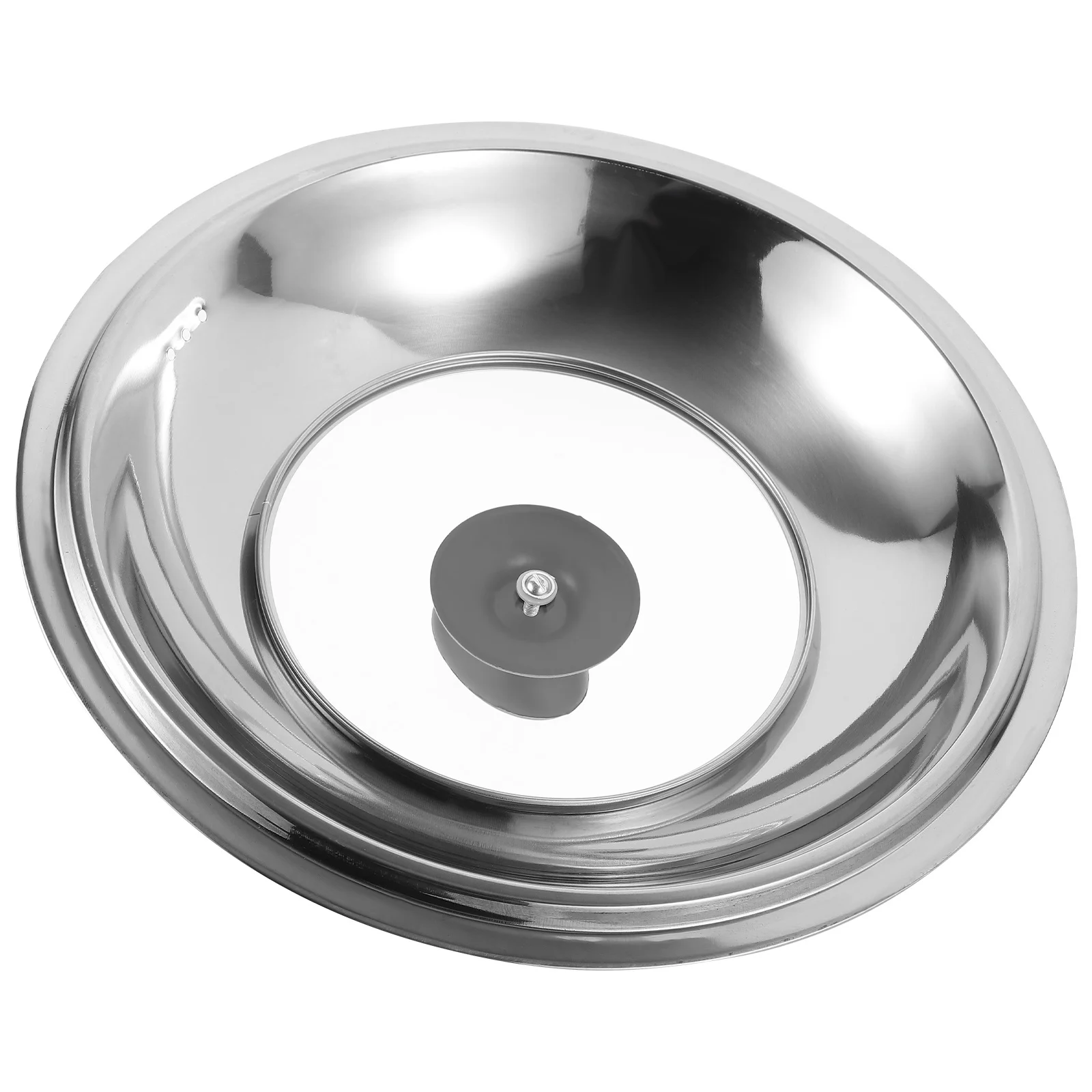 

Stainless Steel Metal Pot Lid Anti-Scald Frying Pan Cover Reusable Handled Lid for Soup Pans Kitchen Use