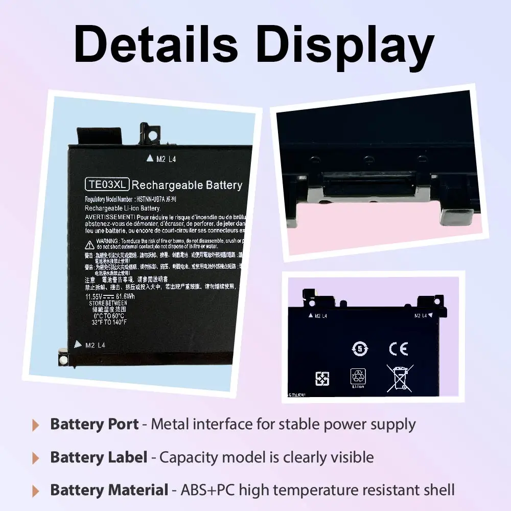 TE03XL Laptop Battery Replacement for HP Pavilion 15 Omen 15-BC000 15-BC015TX 15-AX033DX 15-AX000 Series