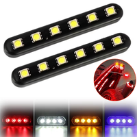 1/2Pcs 6 LED Flash Strobe Emergency Warning Lights 12V Car Truck SUV Motorcycle Tail Light Side Strobe Warning Flashing Light