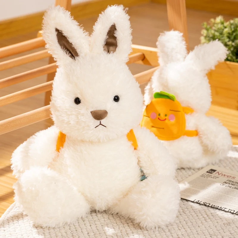 35/45cm Creative Carrot Knapsack Rabbit Plush Doll Soft Stuffed Animals Stupid Kawaii Bunny for Funny Xmas Kids Gifts Home Decor