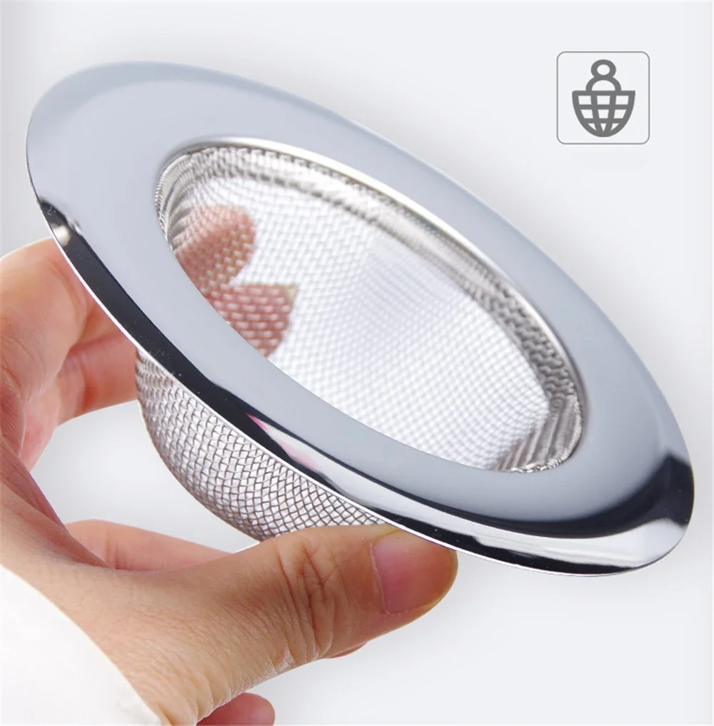 Kitchen Sink Filter Mesh Metal Floor Drain Net Food Slag Stopper Plug Shower Bathtub Hair Catcher Deodorant Drainer Cleaner Tool