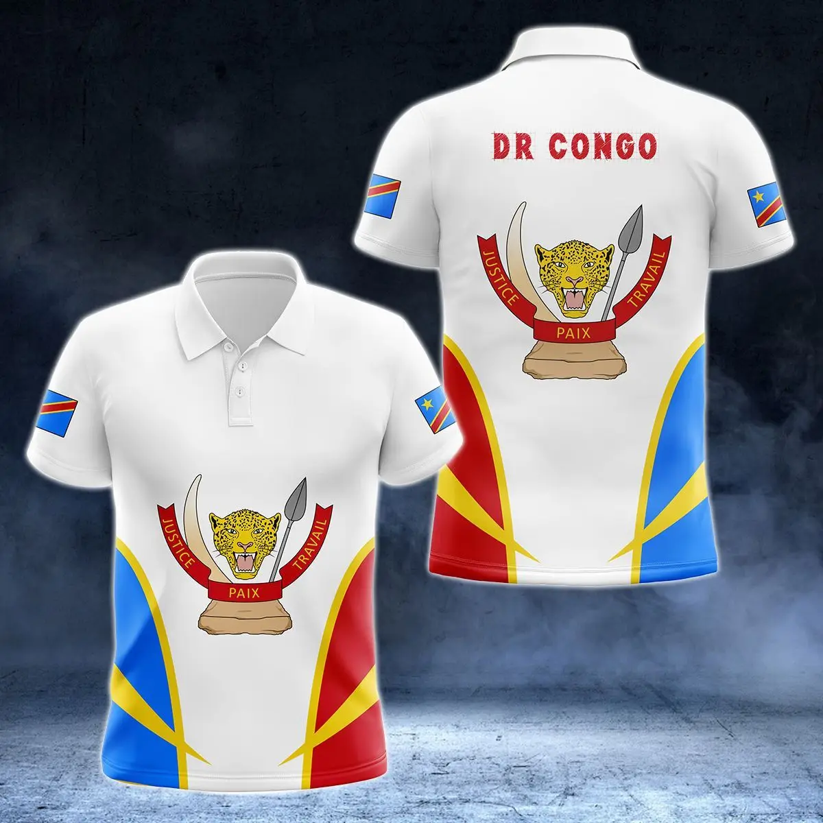 Custom Name Congo Emblem Graphic Polo Shirts Summer Casual Streetwear Men's Fashion Loose Jersey Oversized Unisex Sportswear