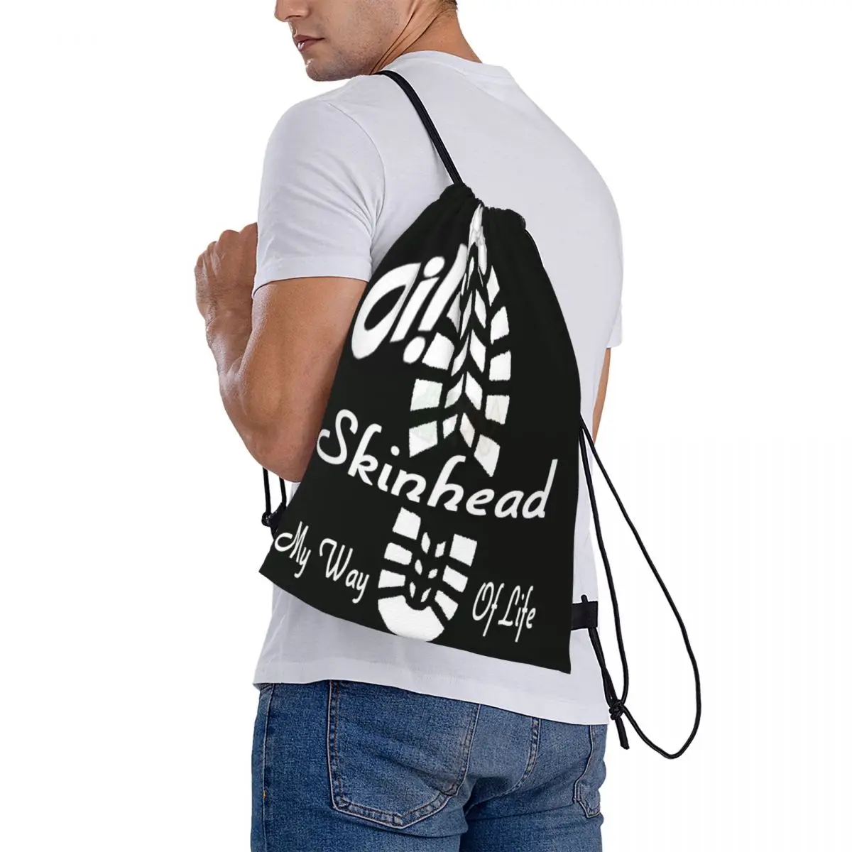 Sac à dos avec cordon pour enfants, sac de voyage Thérapeute, Le dernier mode de vie Skinhead, proximité Wstring, 3835