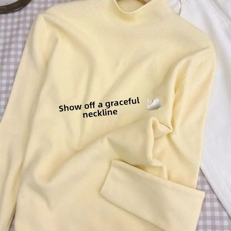 Suéter F Slim Fit Quente de Tricô com Gola Alta, Csa Base Versátil e Moderna para Outono/Inverno