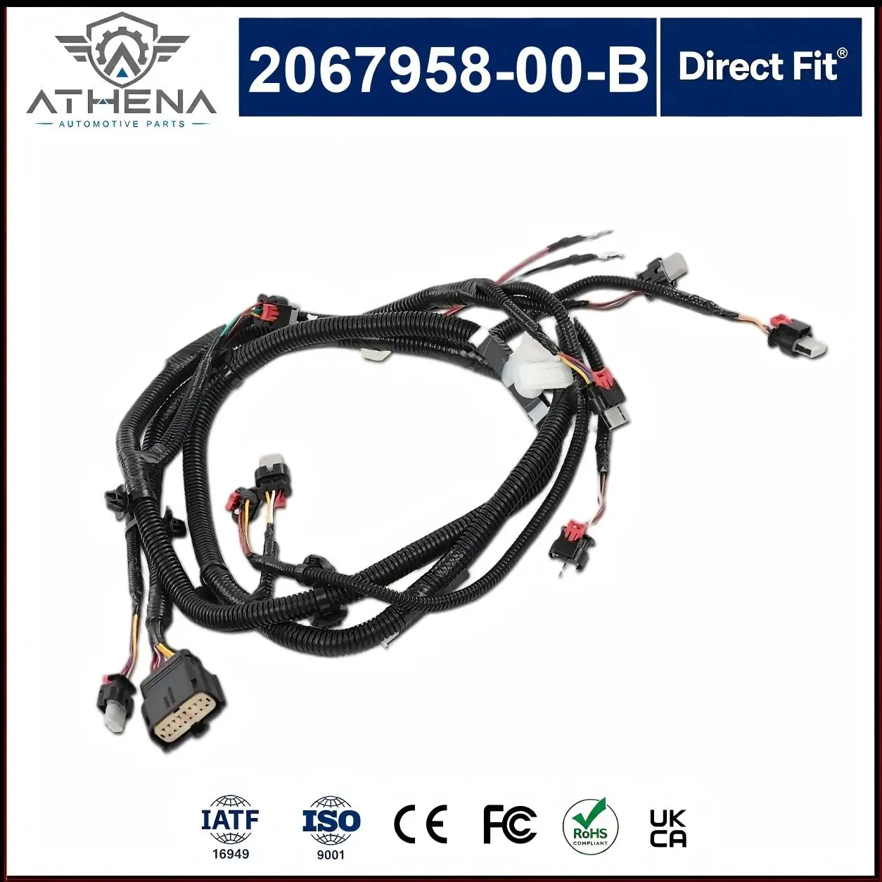 2067958-00-B Front Bumper Fascia Wiring Harness With Lamps USS Parking Sensor Repair For Tesla Model 3 2017-2023