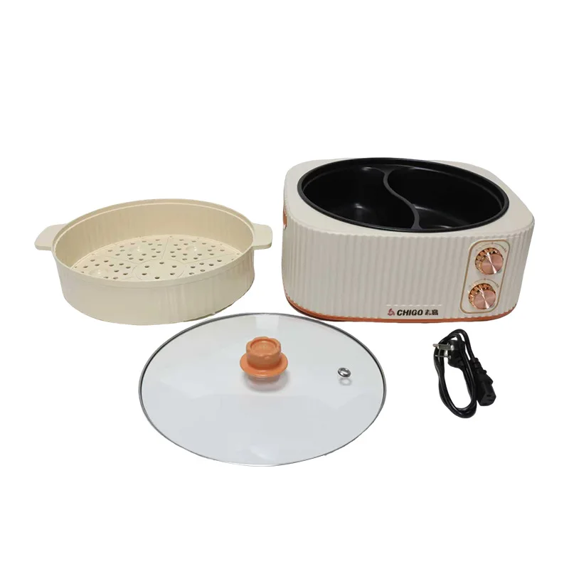 Electric hot pot household multi-functional electric steamer hot pot integrated double pot temperature control electric