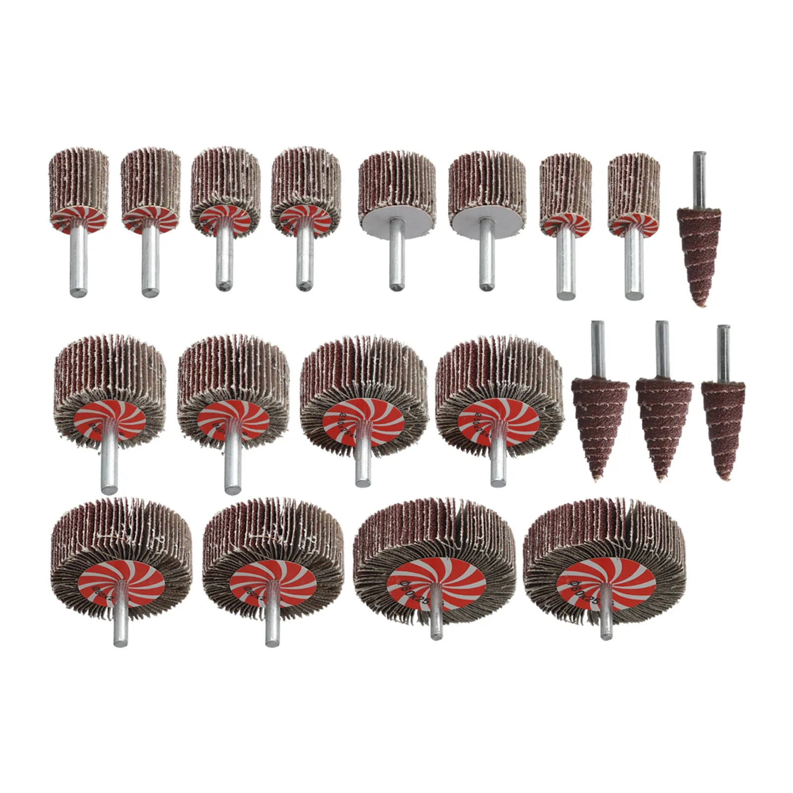 20-Piece Versatile Flap Wheel Set Fan Grinder Set Grain 80 Lamellar Grinder Grinding Attachment Grinding Wheel Diameter 15-80mm