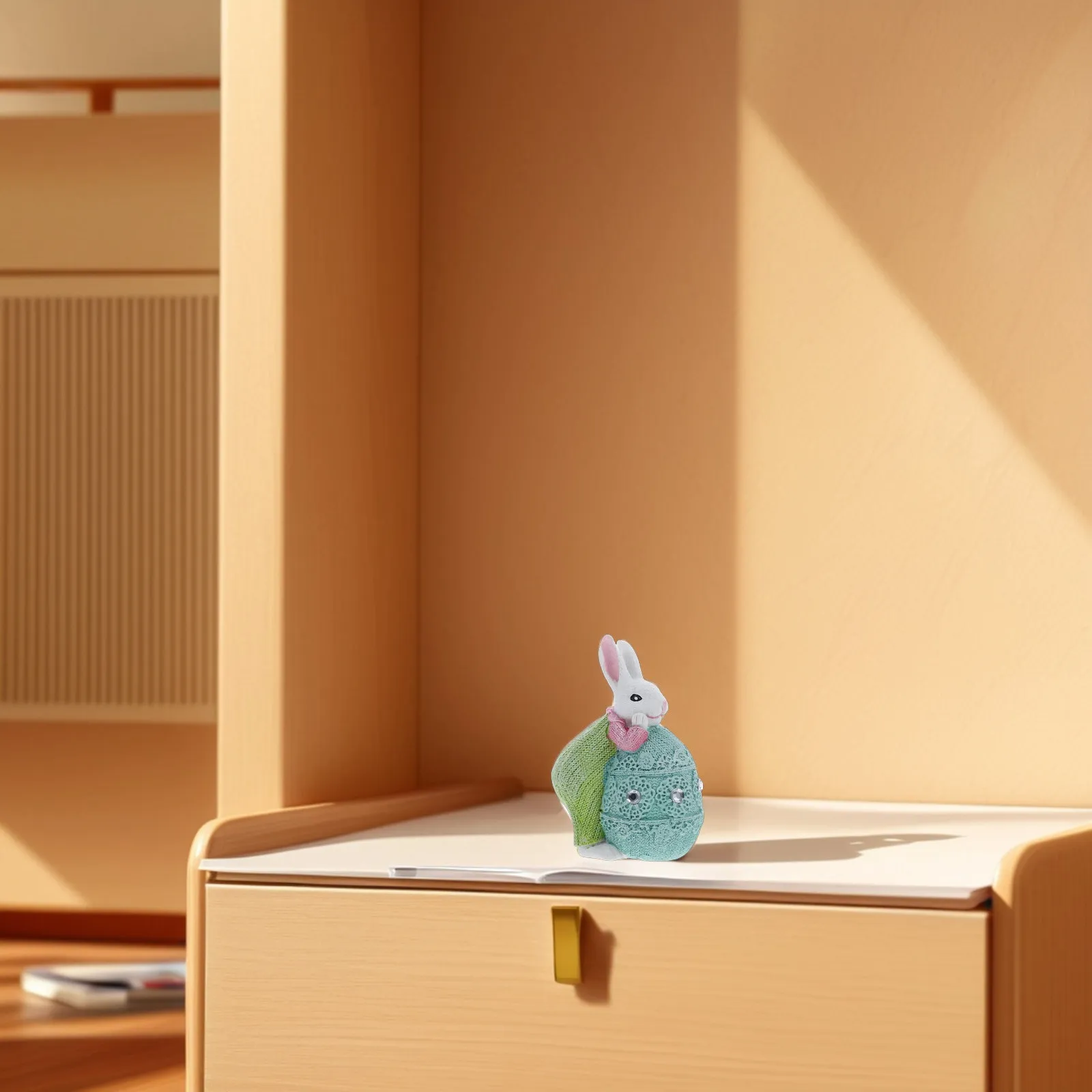 

Пасхальная настольная фигурка кролика из смолы, резная статуэтка, декоративное украшение ручной работы