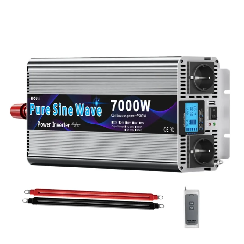 

24v to 220v 7000 Watt Car Pure Sine Wave Dc 12V to Ac 220V 7000w Power Inverter Convertisseur 12v 220v