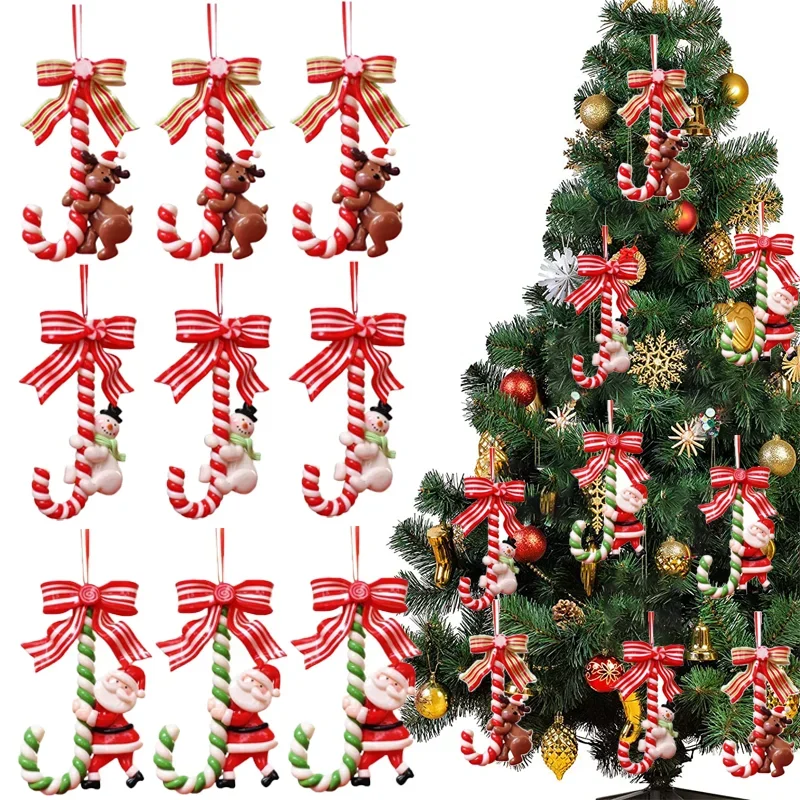 Weihnachts baum dekoration Ornament simuliert weichen Ton Lutscher rot weiß Zuckers tange Weihnachts baum Anhänger Weihnachten Dekor für zu Hause