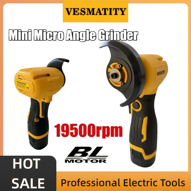 Brushless Mini Angle Grinder with Rechargeable Lithium Battery Cordless Polishing Machine Diamond Cutting For Dewalt Battery