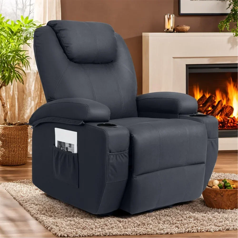 New Power Lift Recliner Chair with Massage and Heat, Technical Fabric Sofa