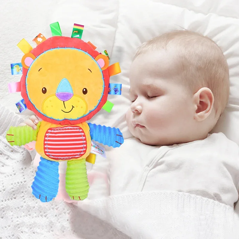 Label Bayi Boneka Hewan Mainan Lembut Mainan Kerincingan Bawaan Gajah Sensorik Mainan Lonceng Mewah untuk Tidur Mewah Hadiah Bayi Balita Baru Lahir