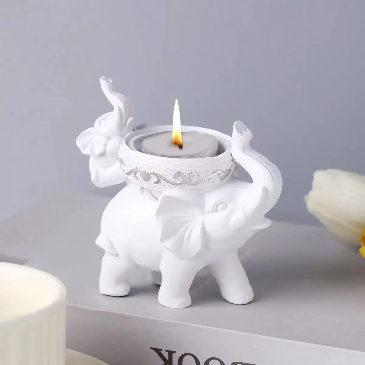 Elephant figurine, fun candy tray, key bowl, home décor table, figurine, sundries, containers, accessories, storage box, desk, b