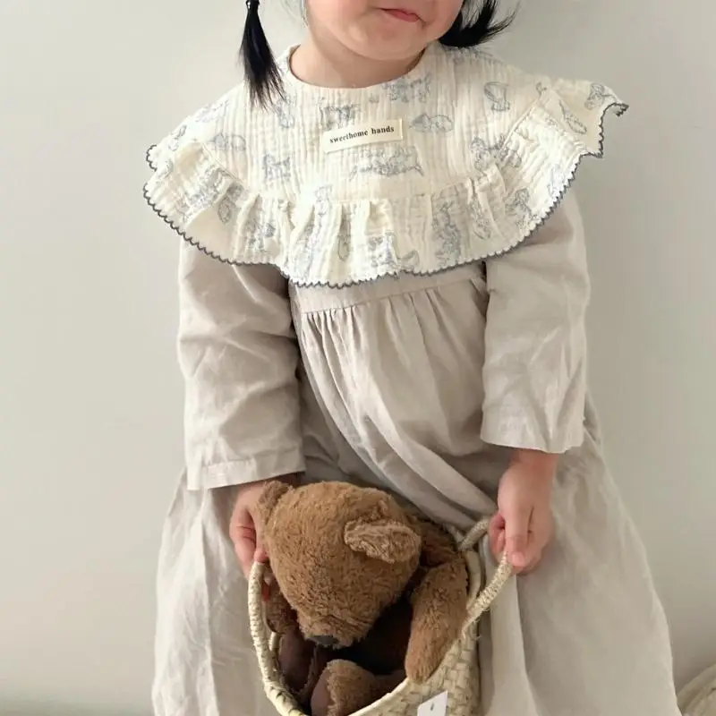 

95AE Burp Cloths Newborn Drooling Apron Feeding Bibs Breathable Baby Bib Saliva Towel