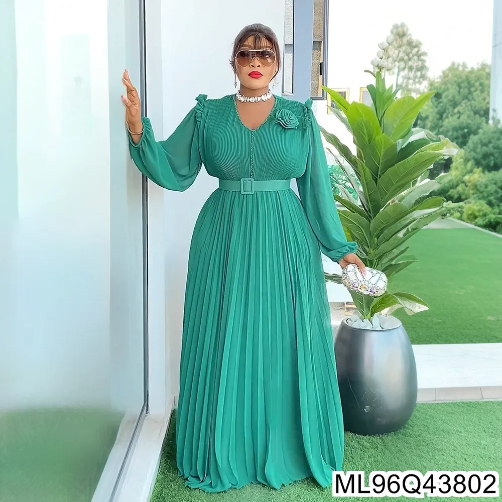 

2025 New Elegant Long Dress From Dubai, Europe and America, New Beaded Women's Dress, Plus-size African Dress ML96Q438