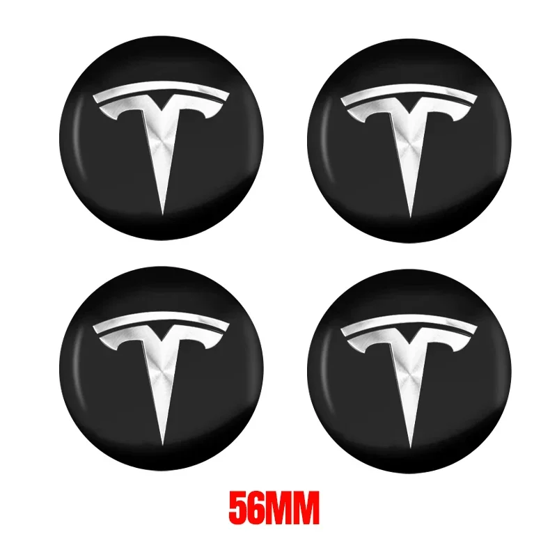 4 Stuks 56Mm Tesla Hub Cap Center Cap Logo Hoge Kwaliteit Sticker Voor Tesla Model 3 Y S X Gepersonaliseerde Auto Sticker Auto Accessoires