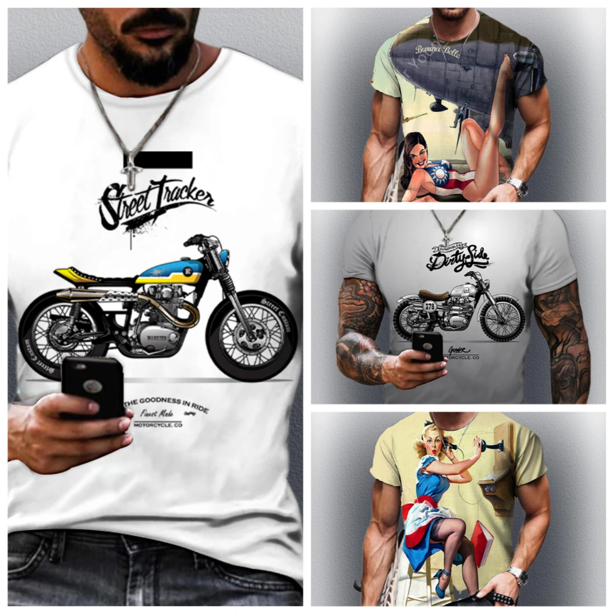 

Лето 2022, новая мужская быстросохнущая футболка с гоночным мотоциклом Dominates, удобная модная тенденция, свободная повседневная футболка Casua Y2K