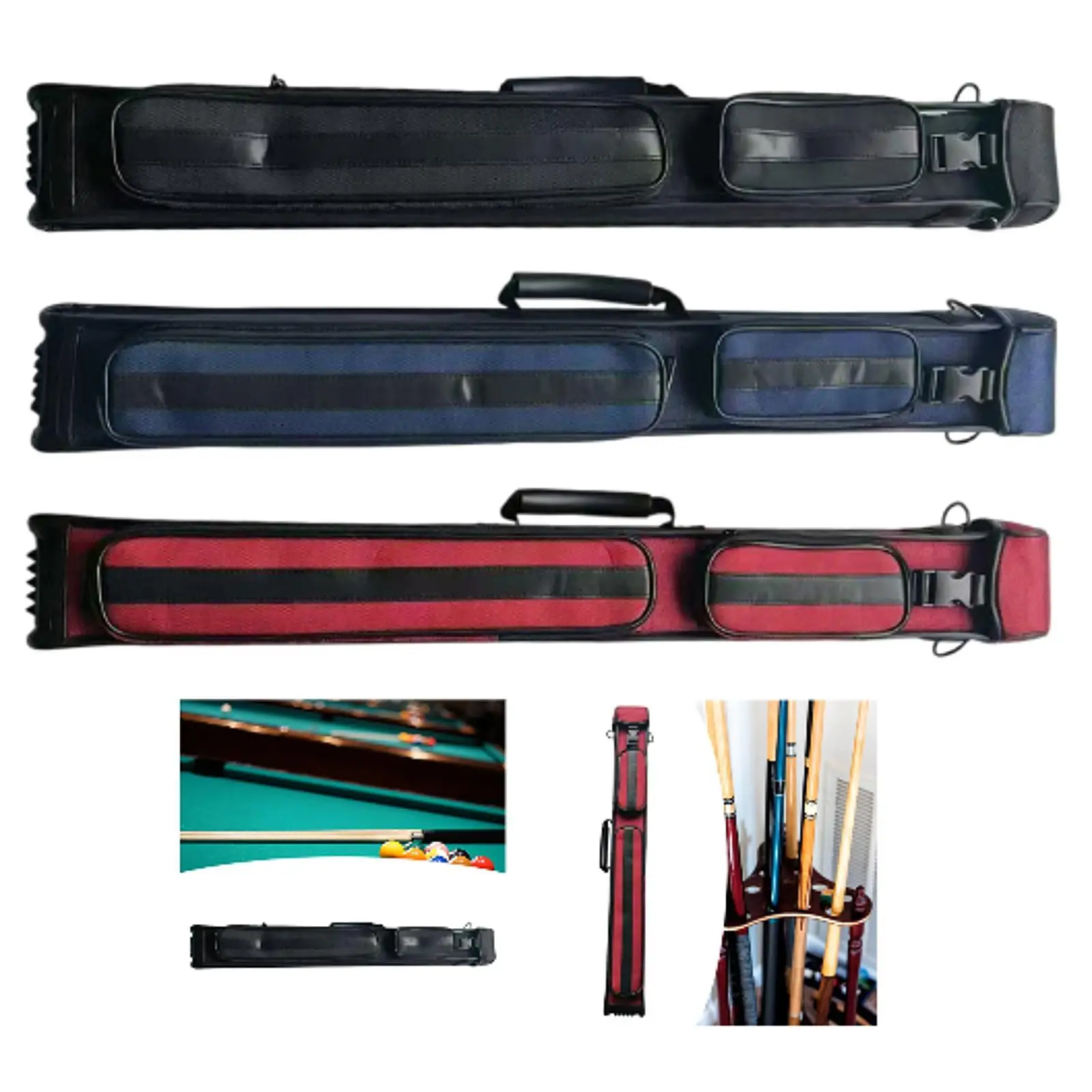 

Billiard Cue Case Nylon 1/2 Jointed Cue Case Wear Resistant Protective Pouch