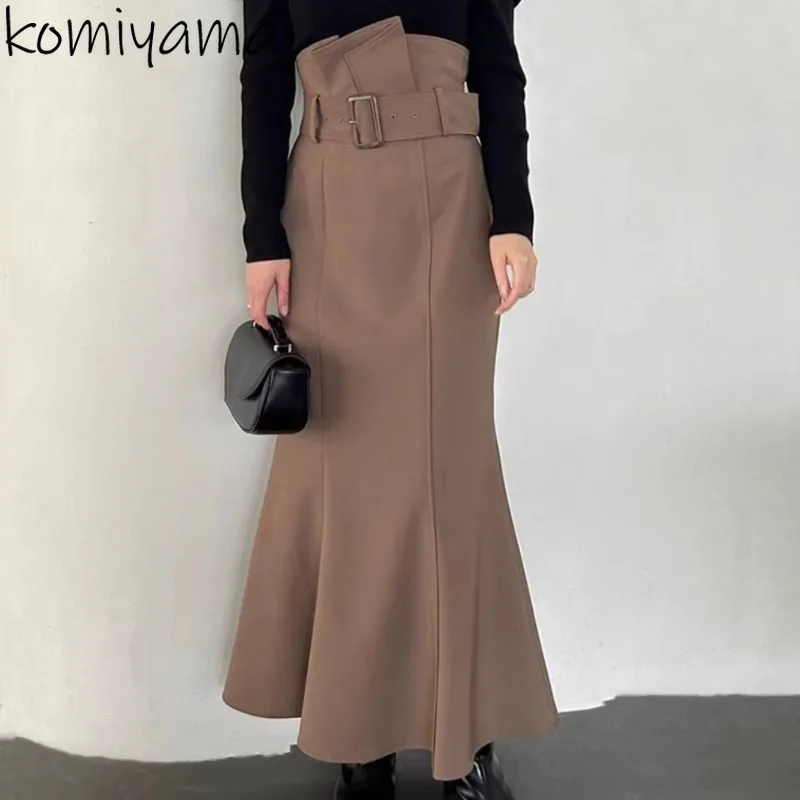 

High Waist Mermaid Ropa Mujer Belt Fishtail Faldas Japan Woman 2025 Skirt Spring New Sweet Skirts Temperament Casual Falda