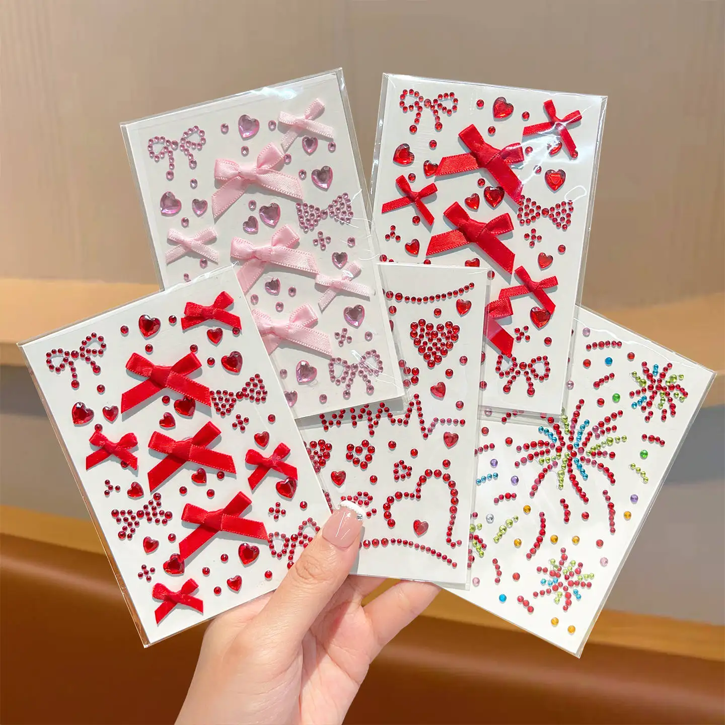Face Bow Decorative Stickers, Girls' Face Stickers, Princess Eye Corner Stickers, Performance Makeup Stickers