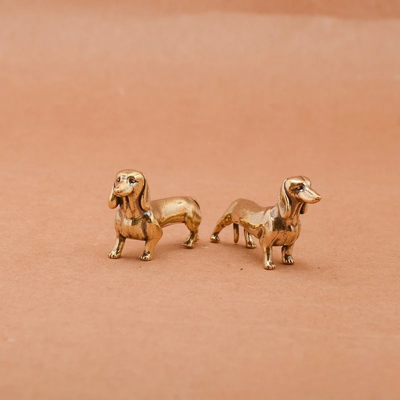 Brass Sausage Dog Figure Home Deocr Ornaments, Handicrafts, Home and Living Room Decorations