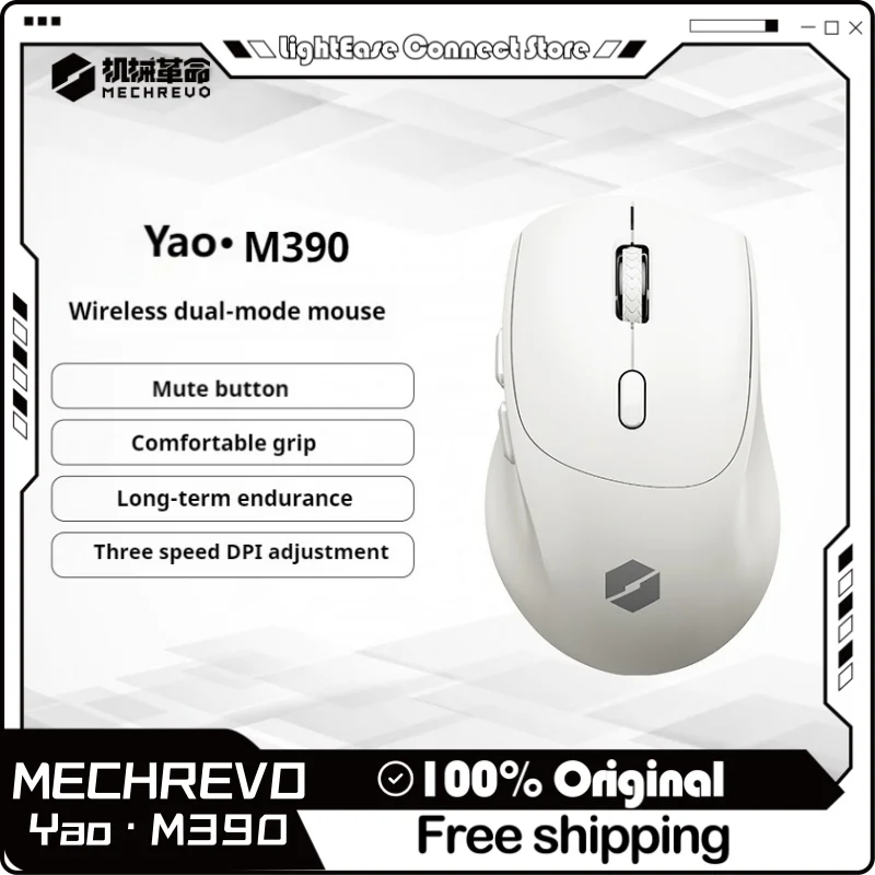 

Игровая мышь Mechrevo M390, двухрежимная беспроводная мышь Paw3212, бесшумная игровая офисная мышь с микро-движением, длительный срок службы