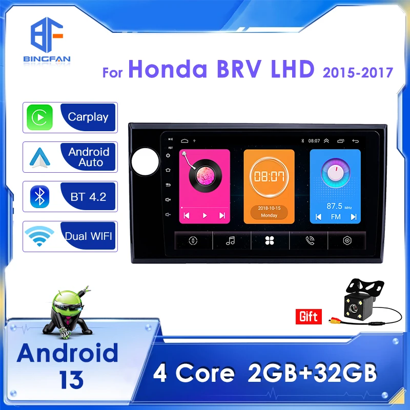 

BINGFAN Car radio fit Honda BRV LHD 2015-2017 9 inch Multi-language Media 2G 32G Quad Core Car Music Video Player