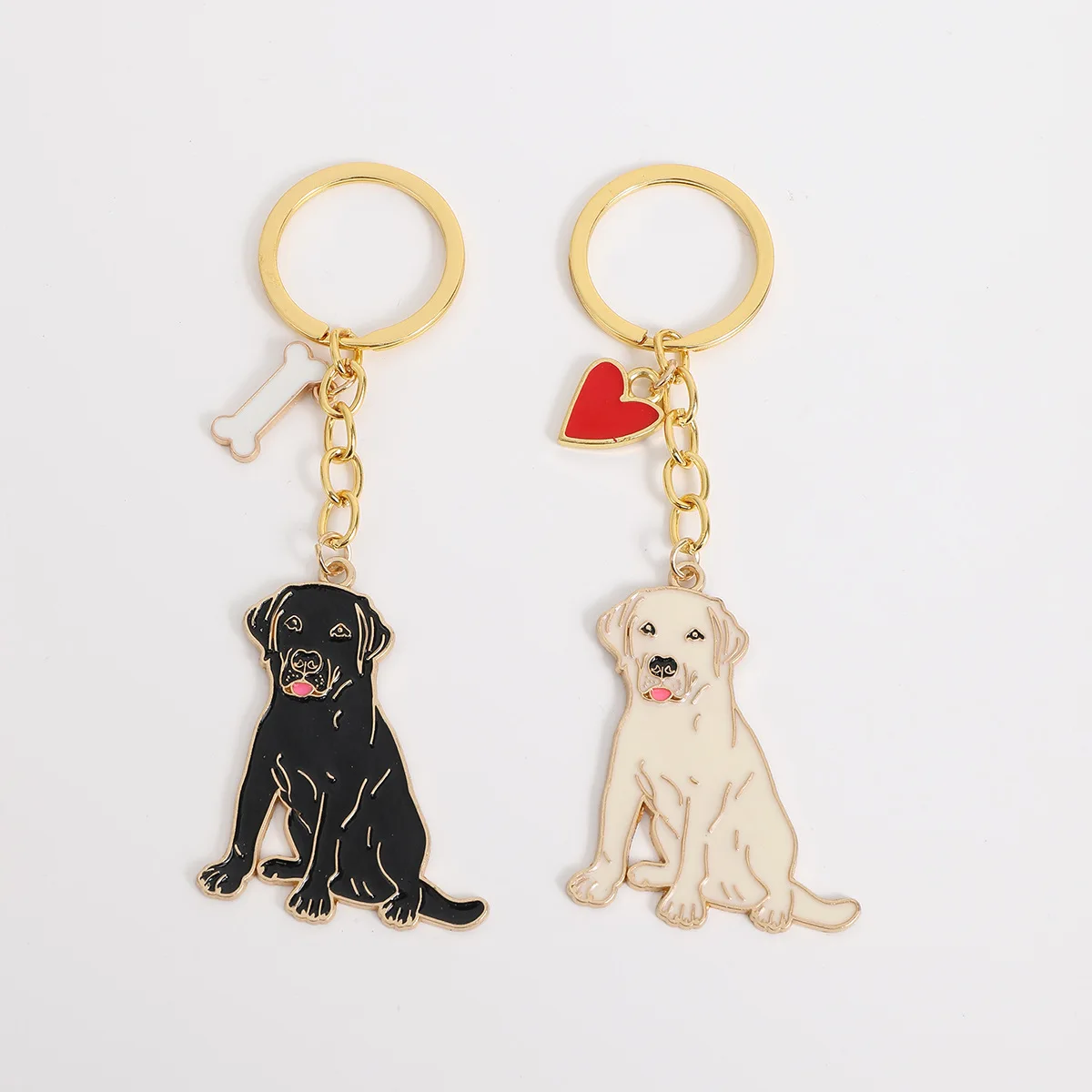 Fashion Animal black Golden Retriever dog Keychain pet Dog Pendant pet Enamel Keyring Women Bag Jewelry gifts