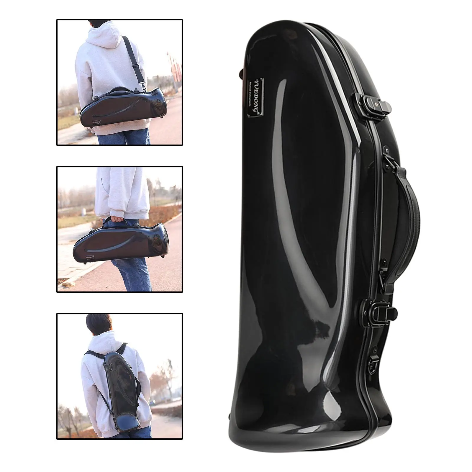 Trumpet Case Musical Instrument Box Backpack Carrying Case Portable Carbon Fiber Adjustable Shoulder Bag Wind Instrument Case