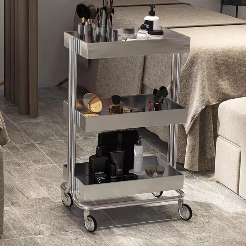 

Beauty Salon Tray Cart with Wheels Hairdressing Trolley Auxiliary Aesthetic Cart Salon Equipment Furniture Handcart Trolly Cart