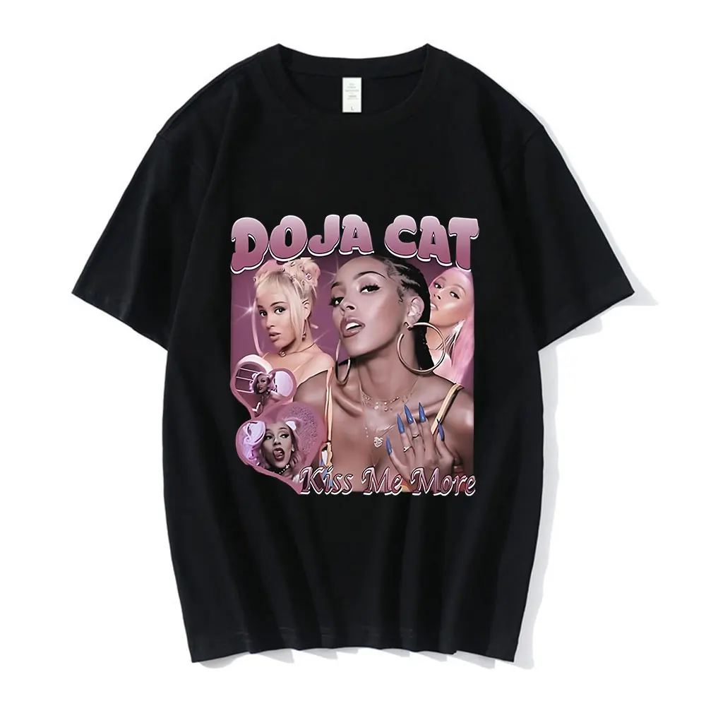 Doja Cat Kiss Me More Graphic T Shirt Men Women Clothing Fashion Harajuku T-shirt Cotton Casual Short Sleeve T-shirts Streetwear