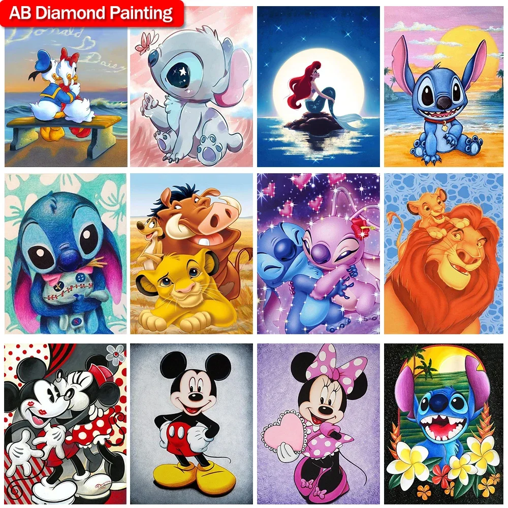 Disney 5D DIY Diamond Painting AB Drills Cartoon Mickey Mouse Mosaic Embroidery Cross Stitch Rhinestone Kit Home Decor Gift