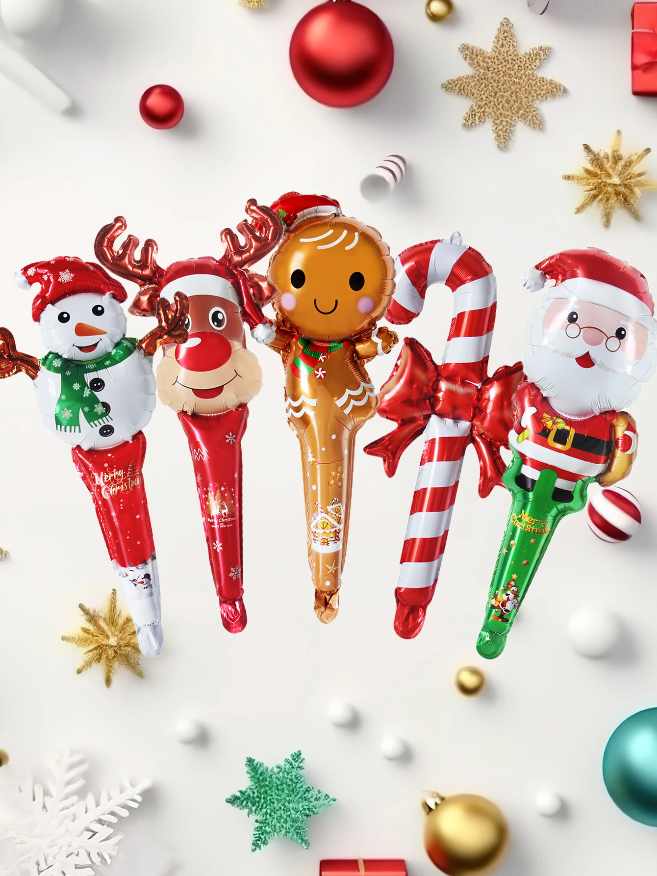 5 stücke 84 cm Große Rot Grün Weihnachten Stick Folien Ballons Weihnachten Krücke Ballon Weihnachten Dekorationen für hause Navidad 2026 – Detail 4