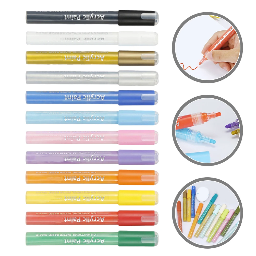 

12 Pcs Painted Marker Pen Scrapbooking Craft Markers DIY Drawing Pens Erasable for Students Pp Portable Convenient