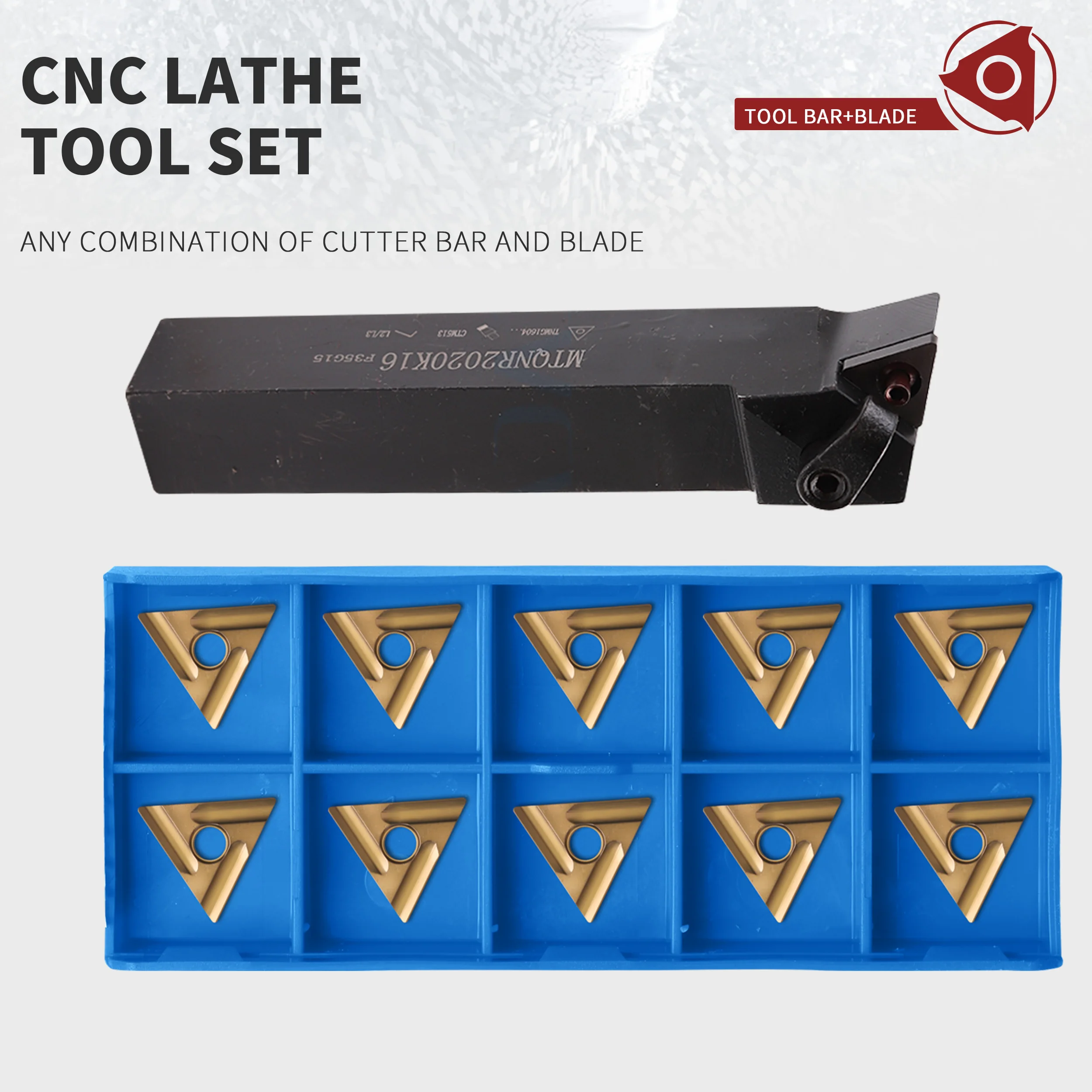 Tools MTQNR2020K MTQNL2525M portautensili per tornitura esterna a macchina + 10 pezzi TNMG1604 inserti in metallo duro per tornio CNC