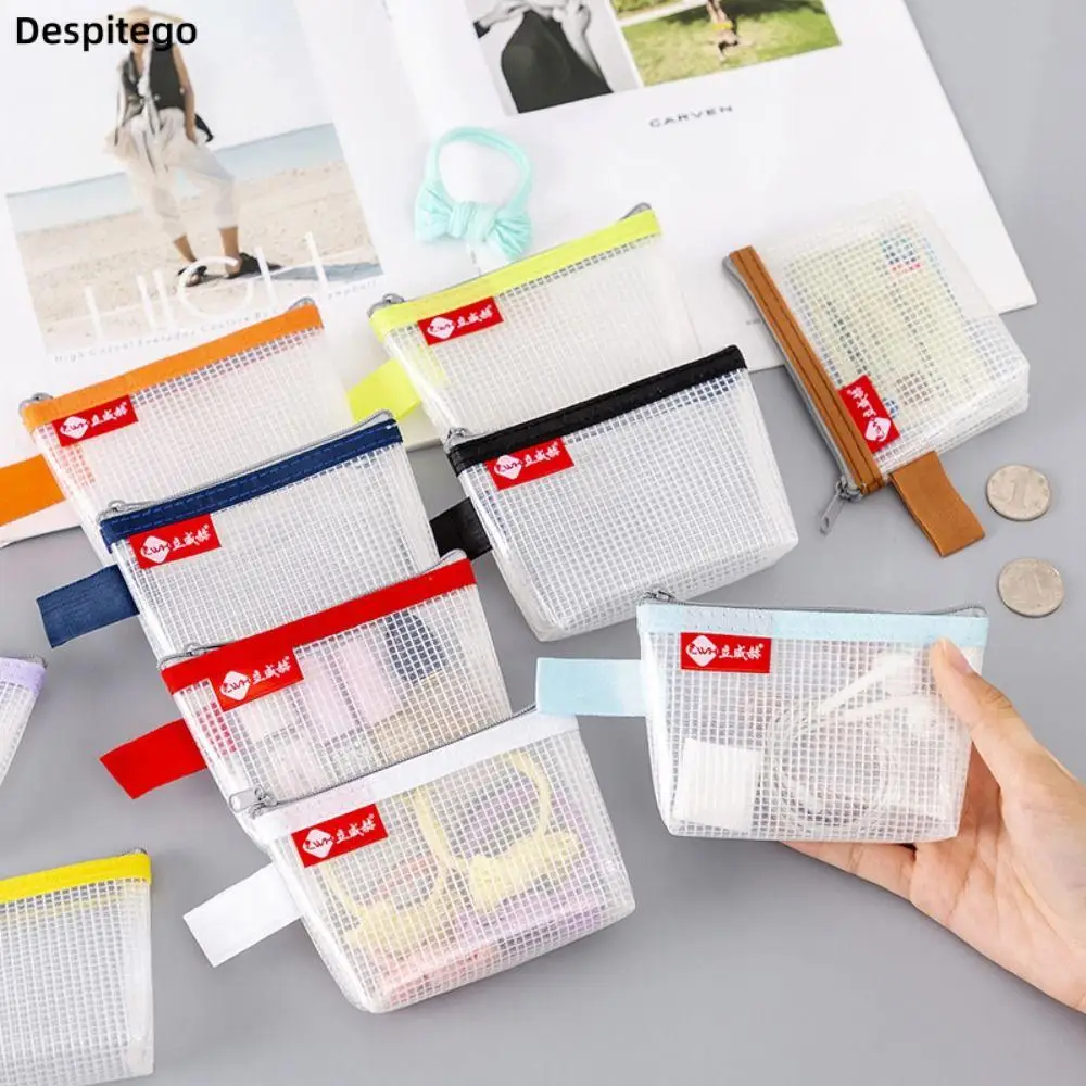 

Mini Zipper Coin Purse Transparent Storage Handbag ID Credit Card Holder Key Earphone Data Line Storage Bag Small Makeup Bag