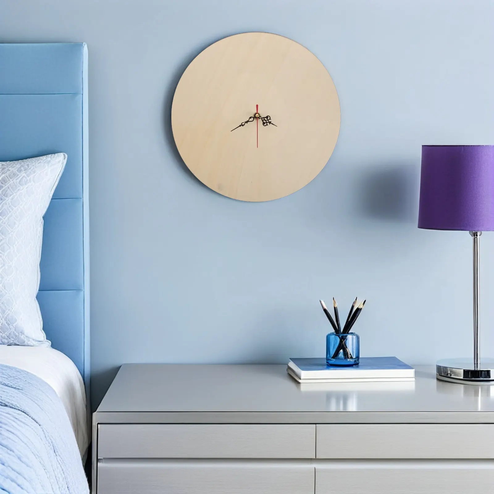Unfinished Wooden Clock Face Round Dial Blank Painting Board 12 DIY Craft Clock Building Supplies for Home Office Wall Decor view 6