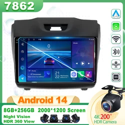 Android 14 Car Radio Stereo Multimedia For ISUZU DMAX 2 2012 - 2018 Player Unit GPS Navigation Carplay Android Auto No 2din QLED