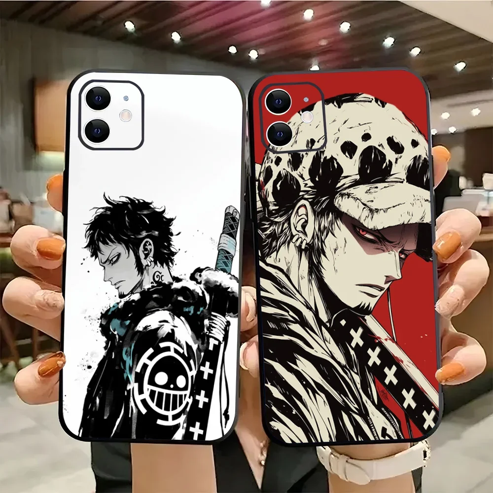 1pc Trafalgar O-One P-PieceS D.Water Law Phone Case Silicone Soft For IPhone 16 15 14 13 12 11 Plus Pro Max Plus