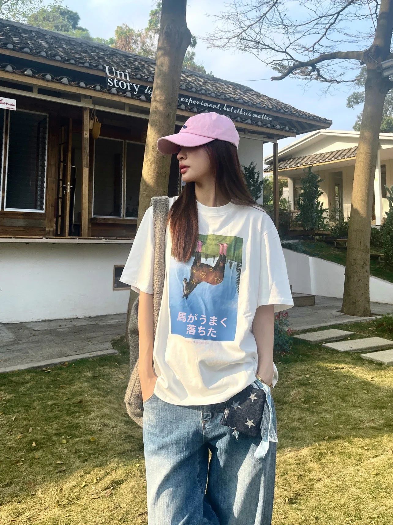 

Женская футболка в повседневном стиле с коротким рукавом, с принтом, свободного кроя, летний топ, удобная хлопковая футболка в стиле lazy с круглым вырезом